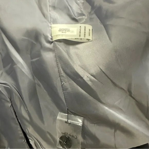 Calvin Klein Dark Gray 1 Button Front Blazer Jacket 3 Faux Pockets Womens 10P - Picture 9 of 13